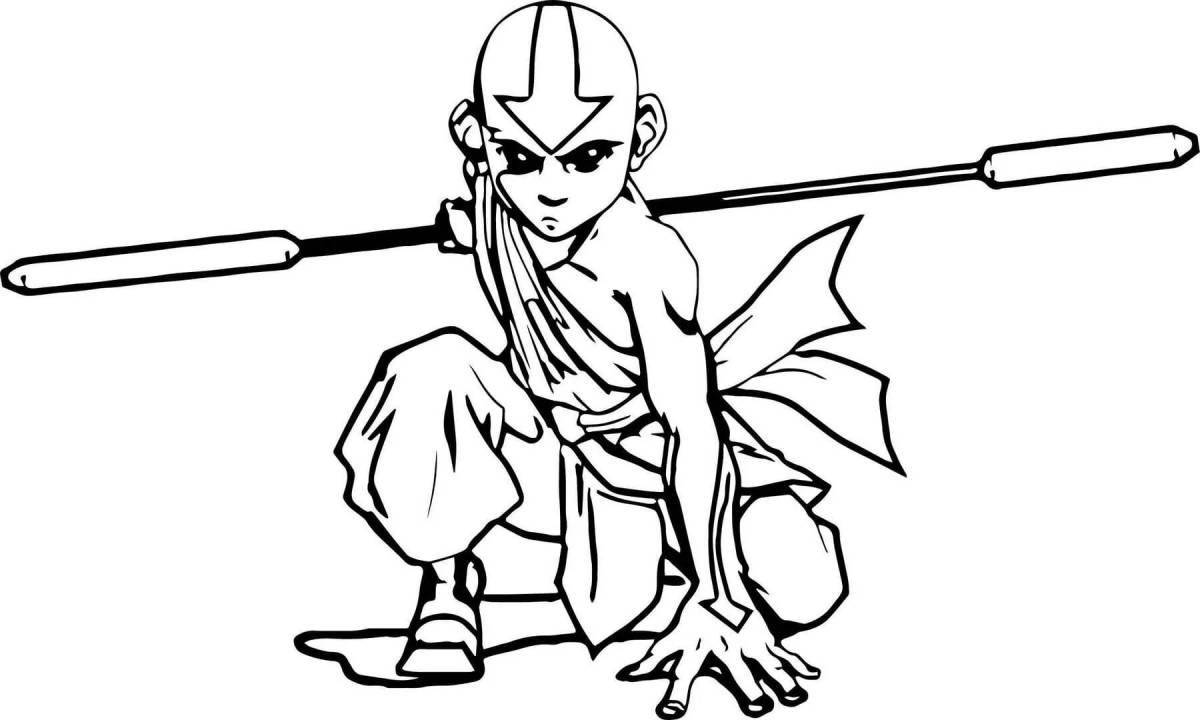 Photo Coloring avatar lively aang