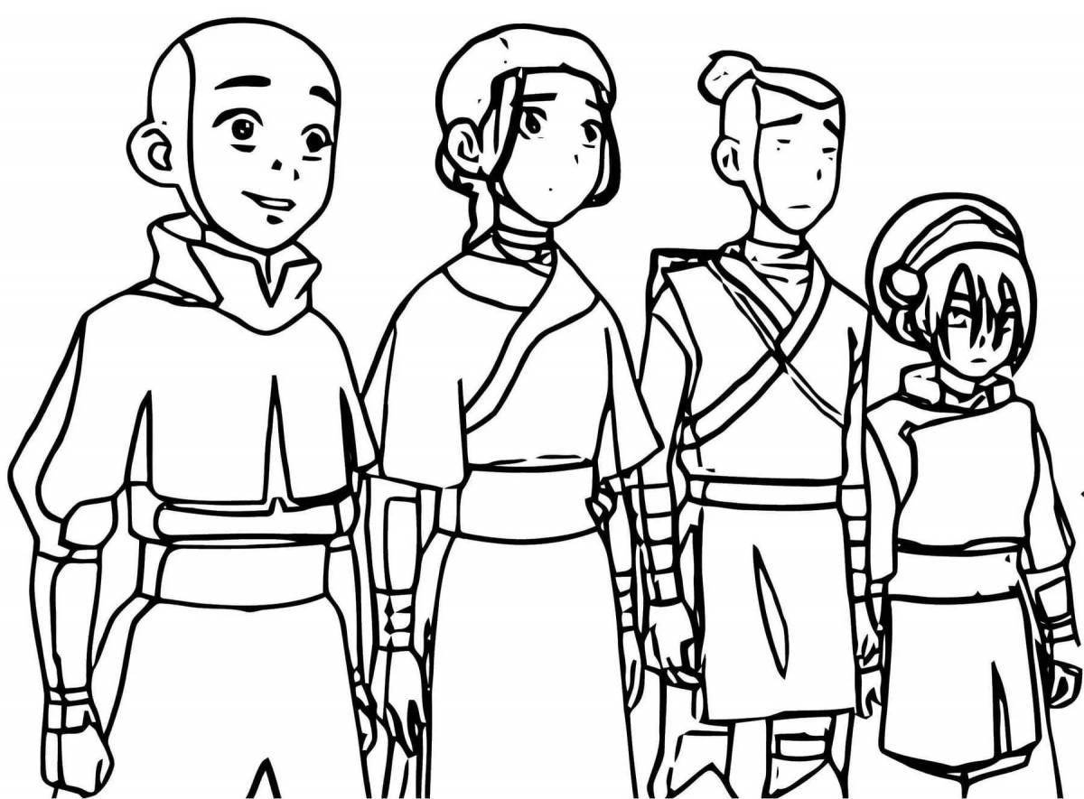 Aang's mesmerizing avatar coloring page