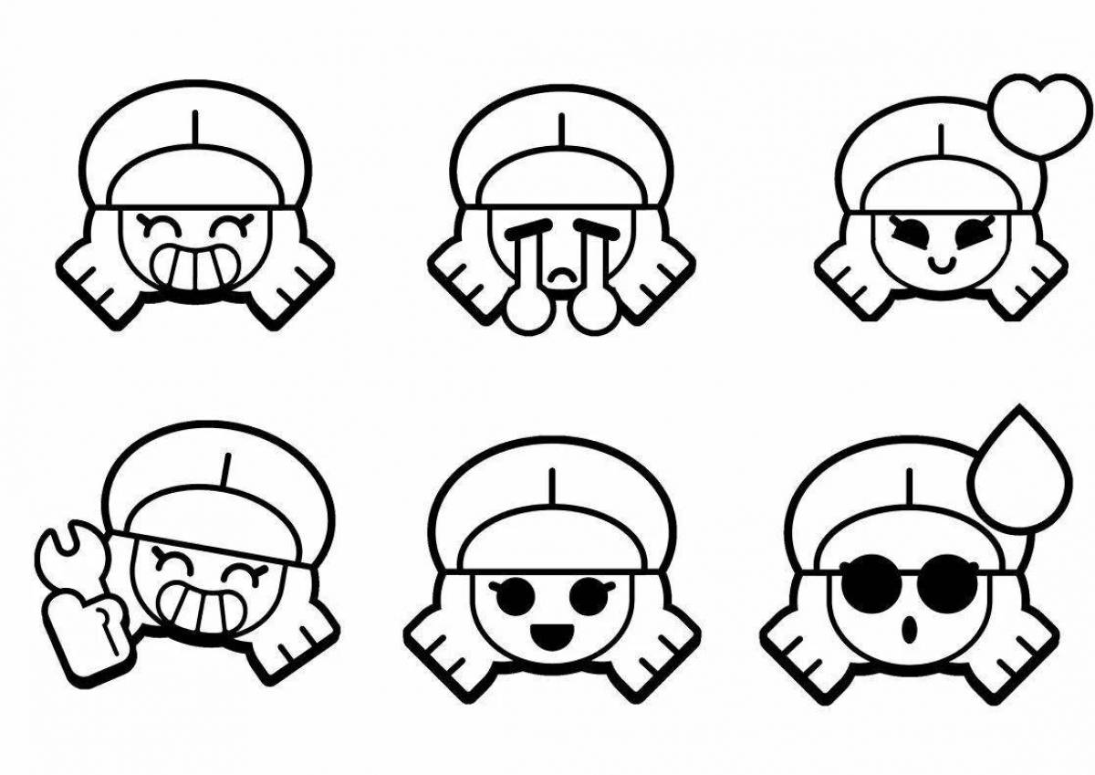 Fun coloring icons from brawl stars