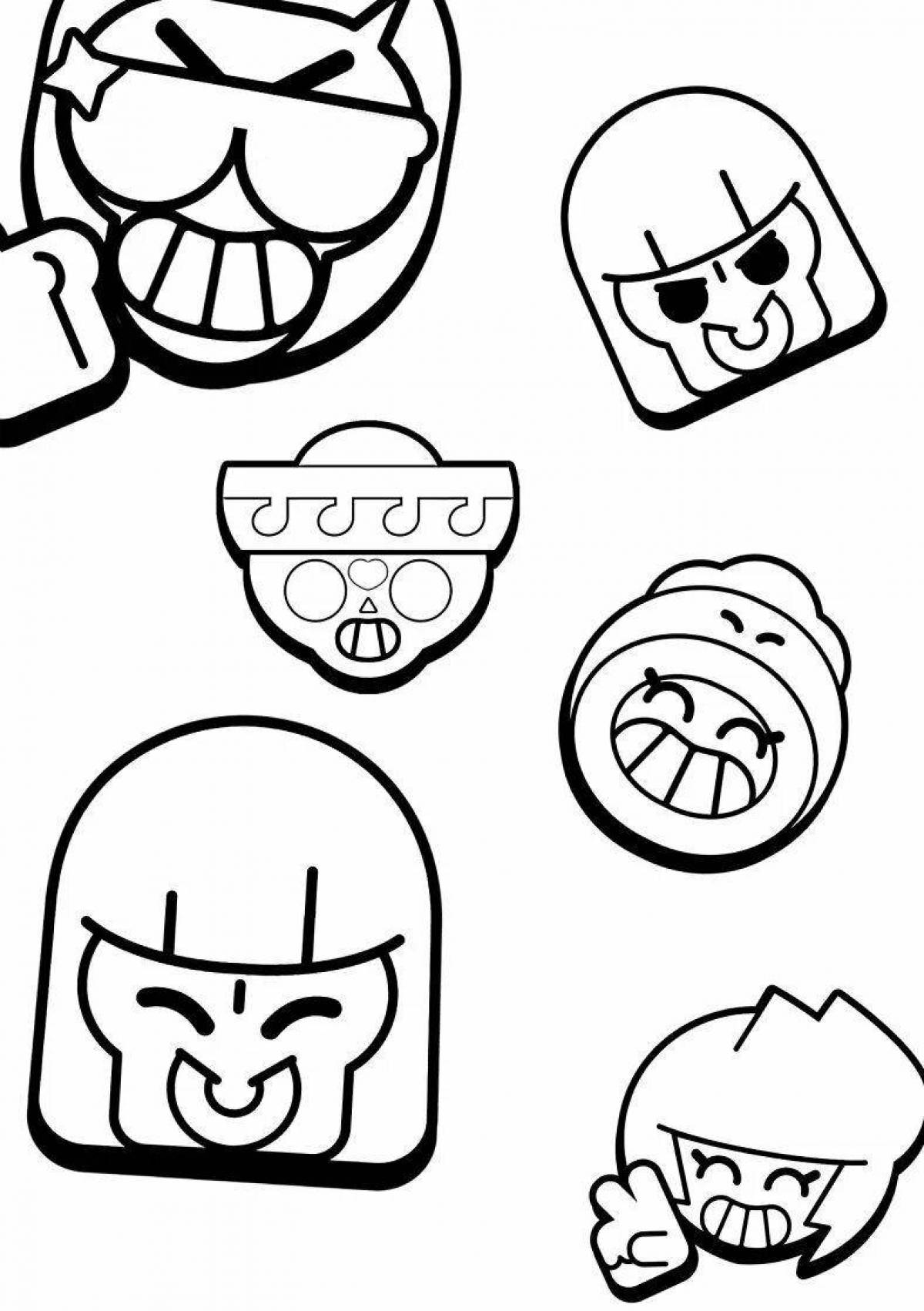 Fun coloring icons from brawl stars