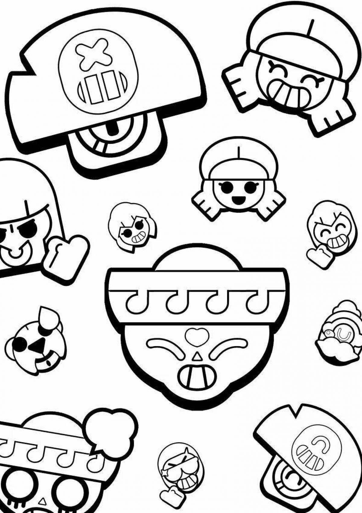 Sparkle coloring page icons from brawl stars