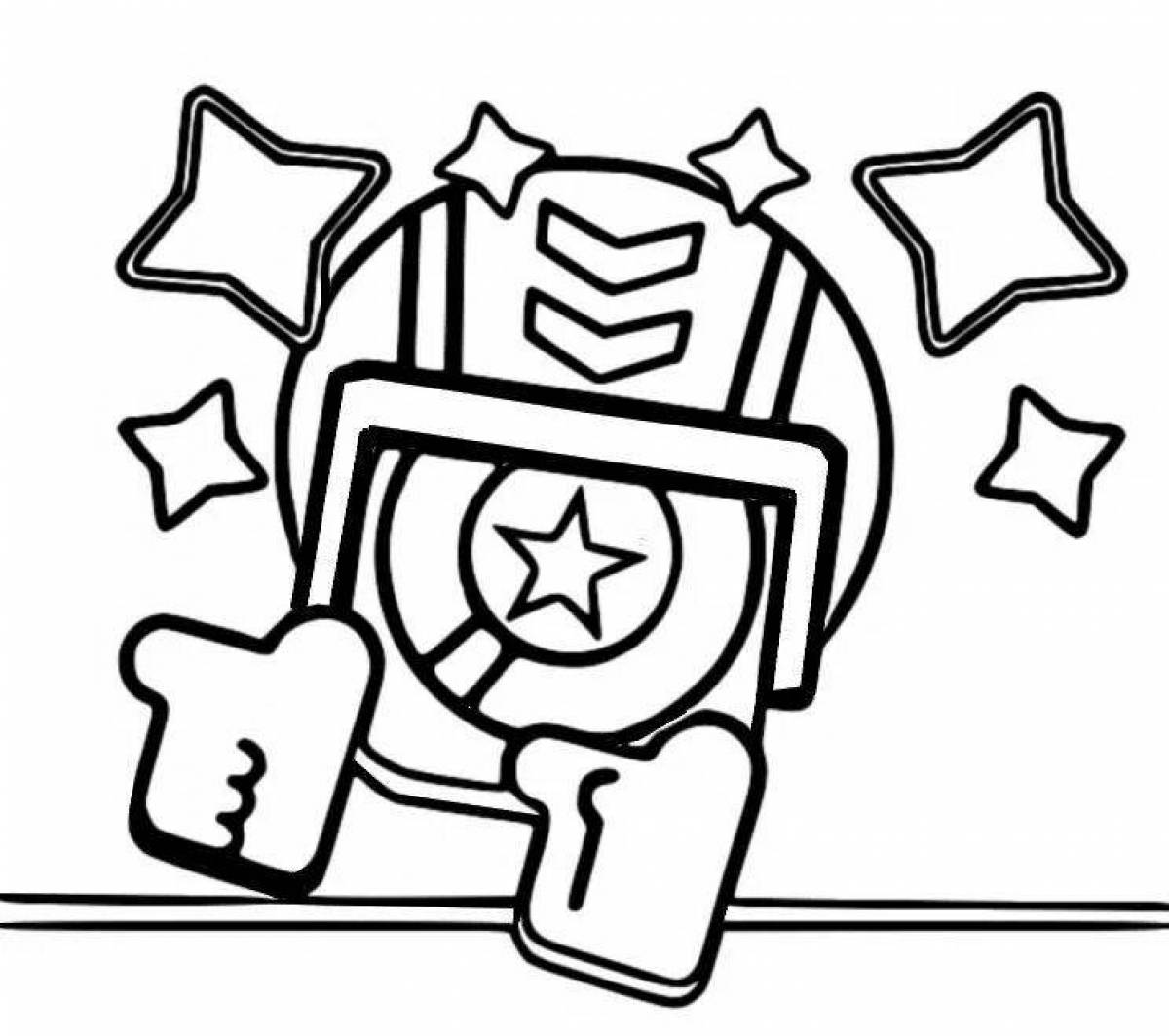 Glowing coloring page icons from brawl stars