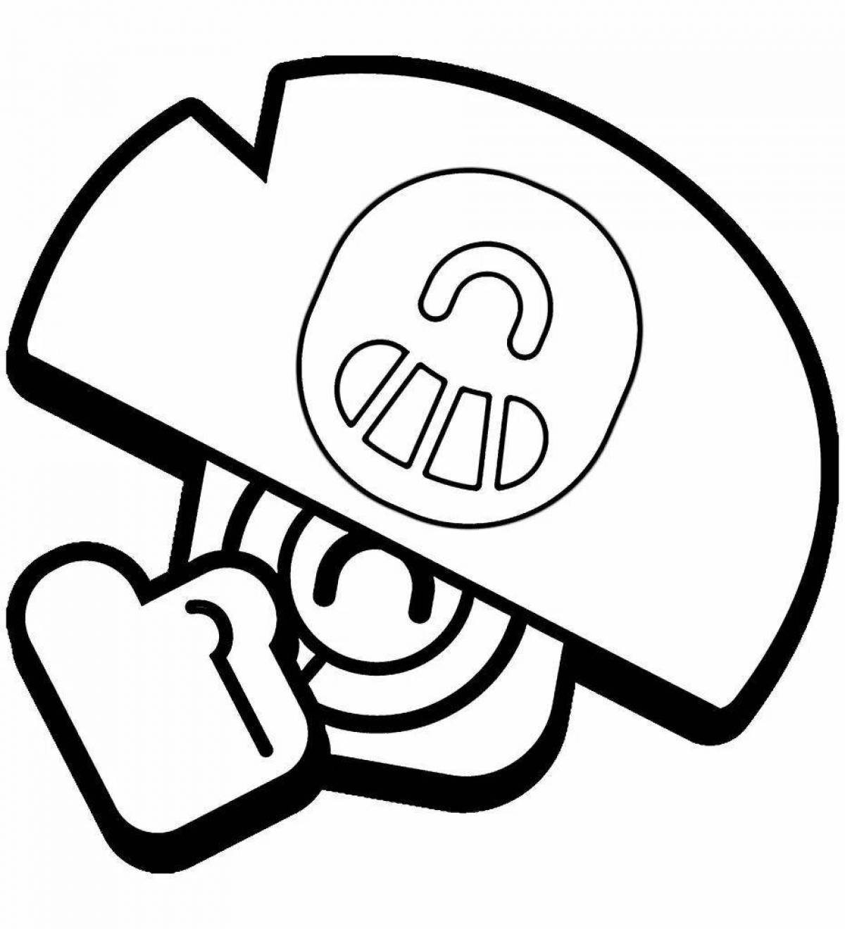 Joyful coloring page icons from brawl stars