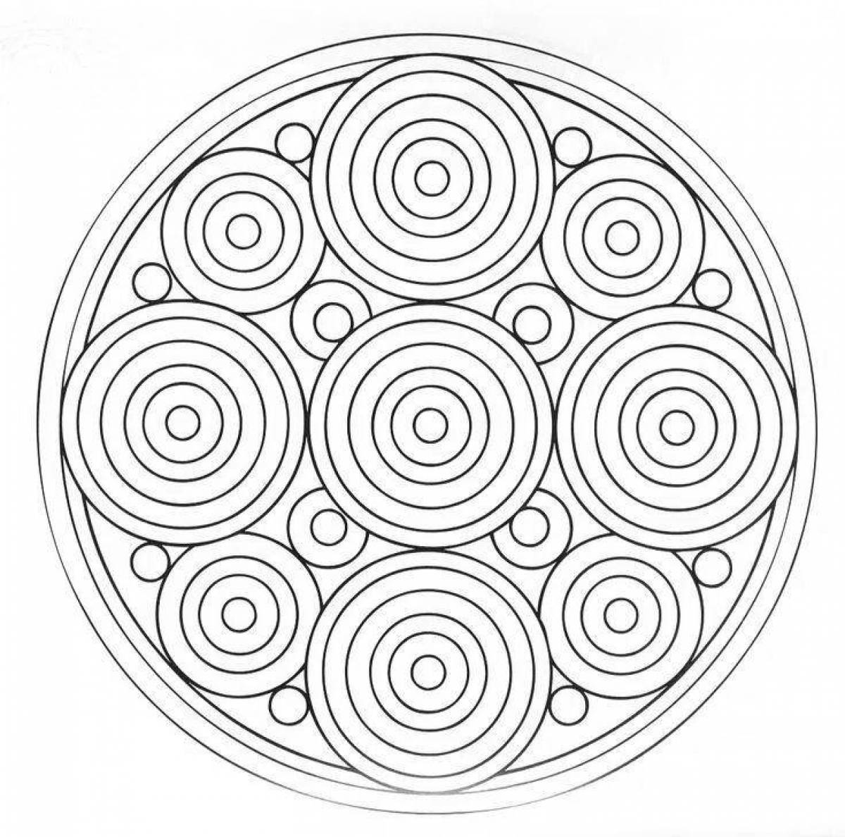 Glowing circle coloring page