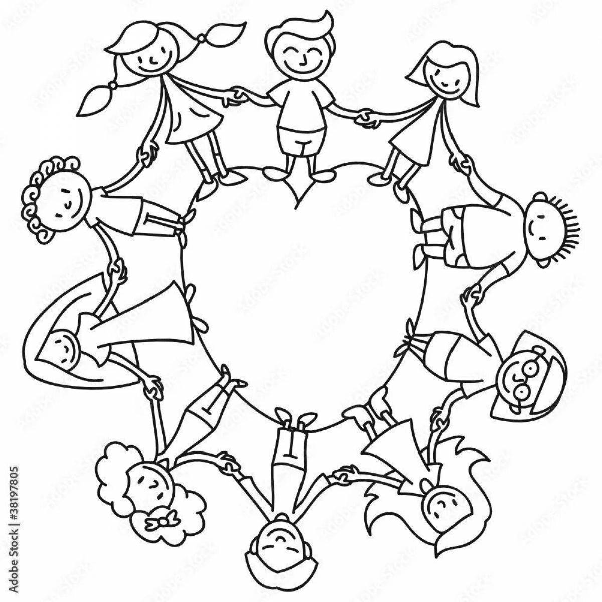 Coloring page with dynamic circle