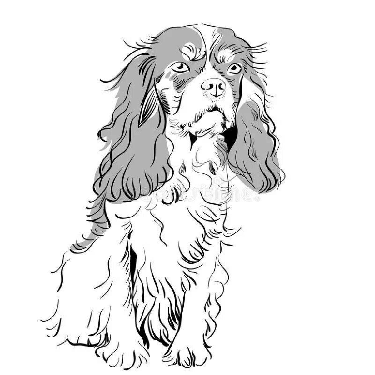 Graceful coloring page spaniel cavalier king charles