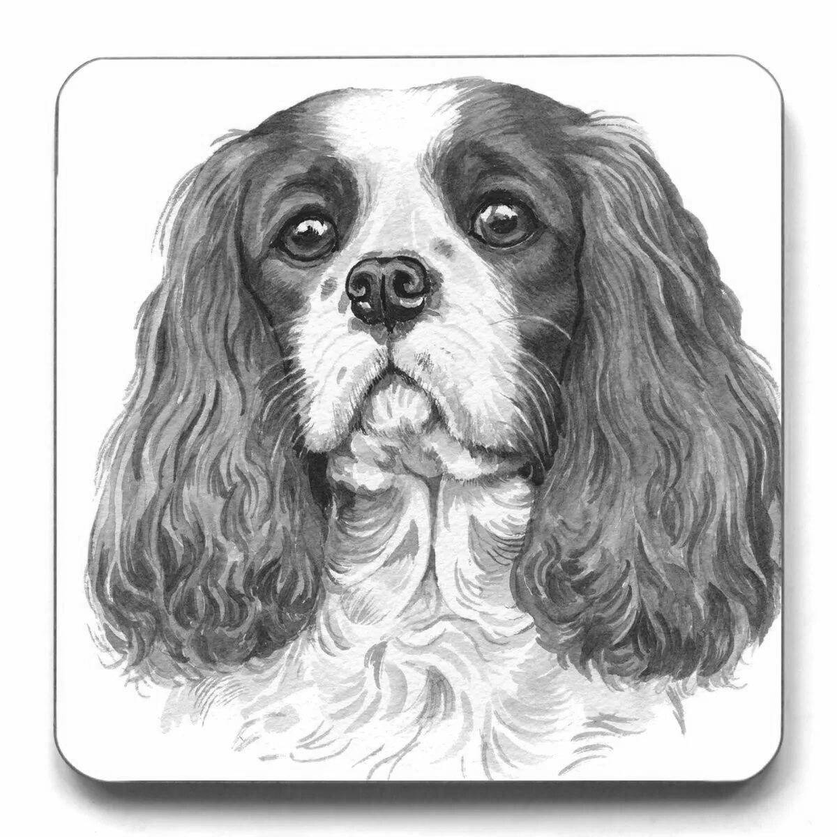 Exuberant coloring page spaniel кавалер кинг чарльз