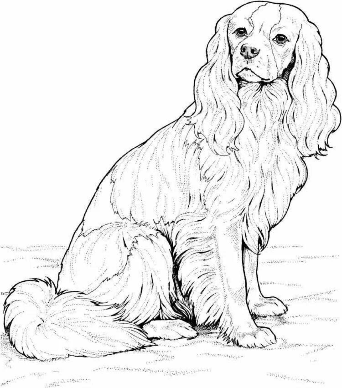 Jovial coloring page spaniel cavalier king charles
