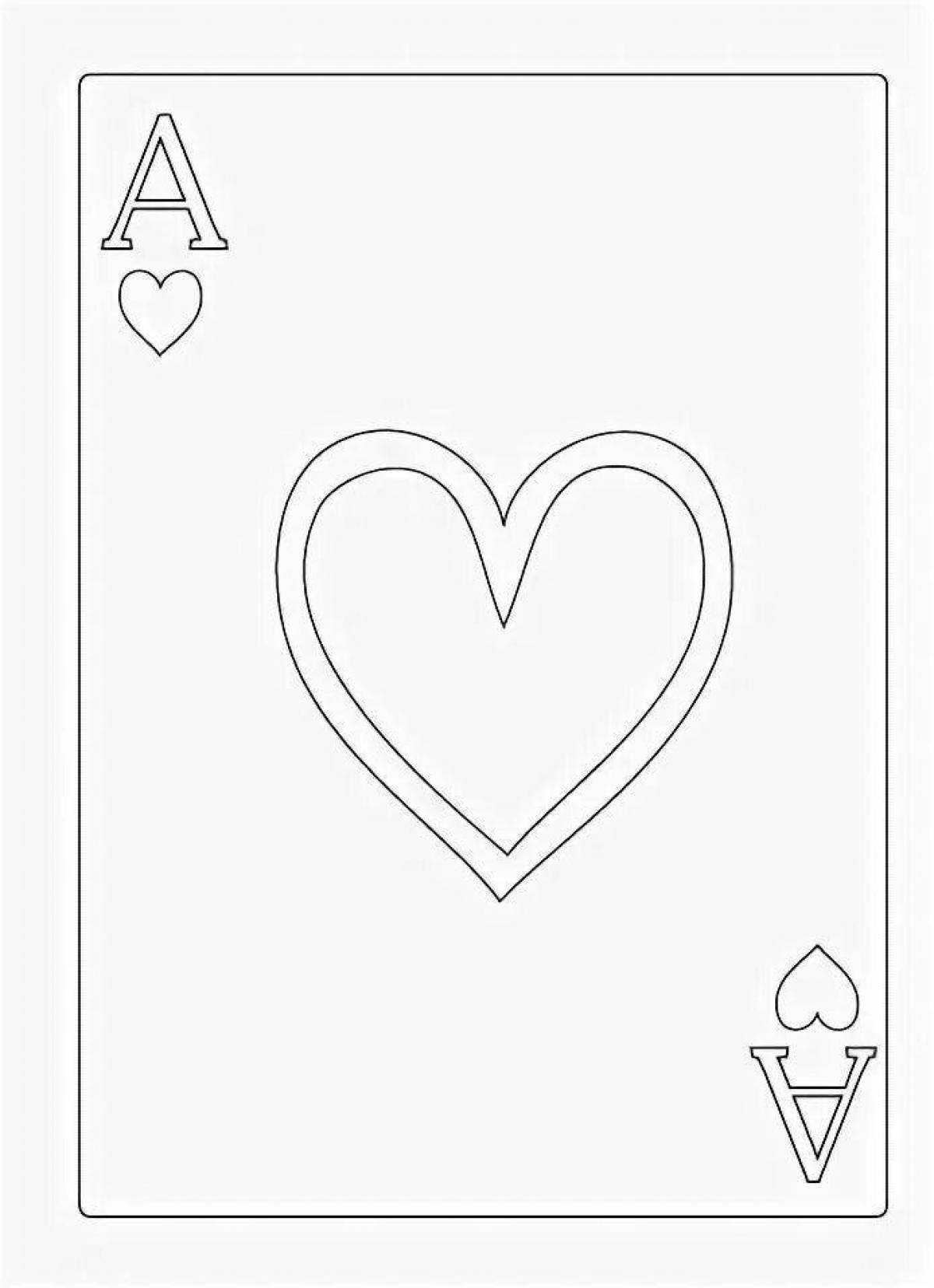 Bright uno card with hearts