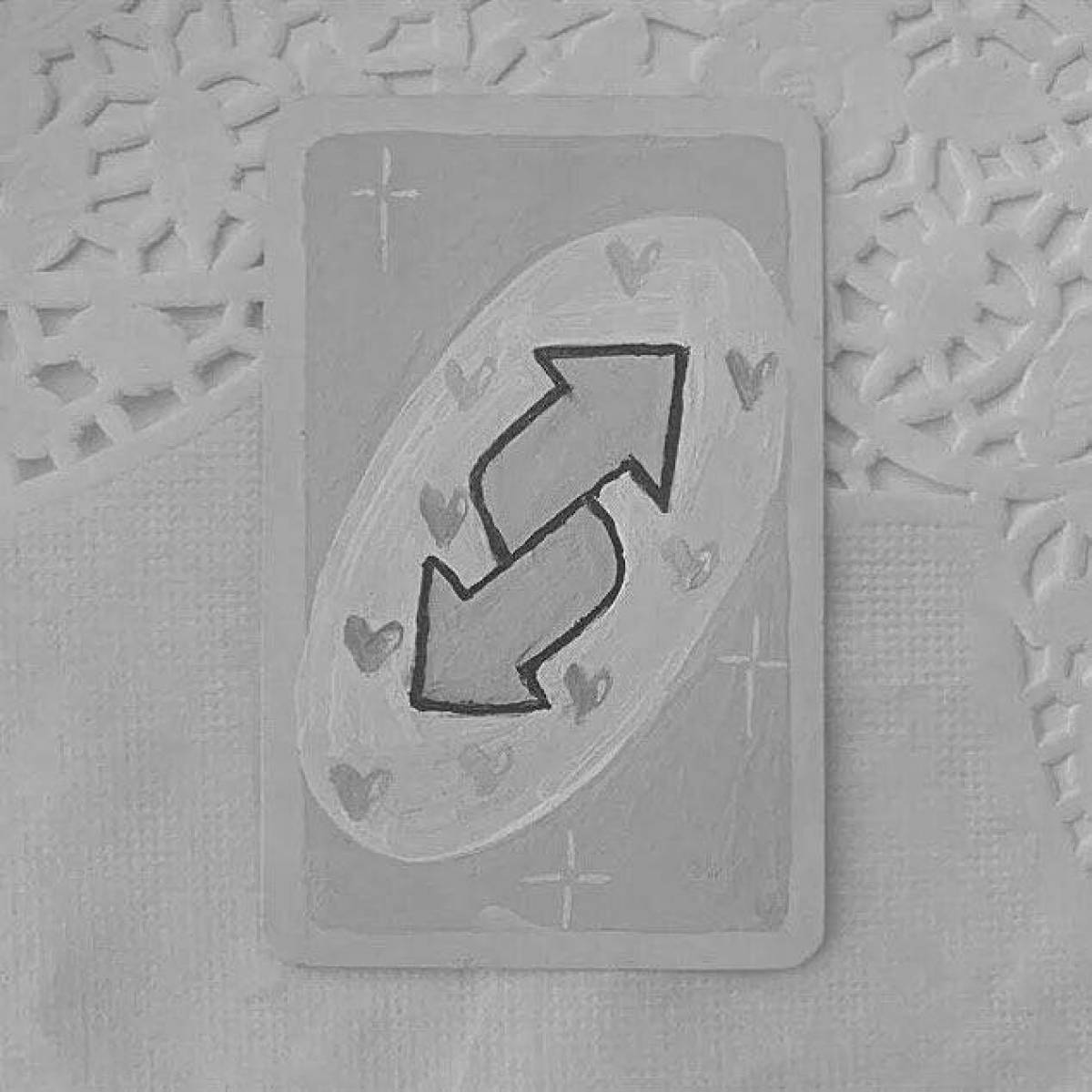 Открытка dazzling uno с сердечками