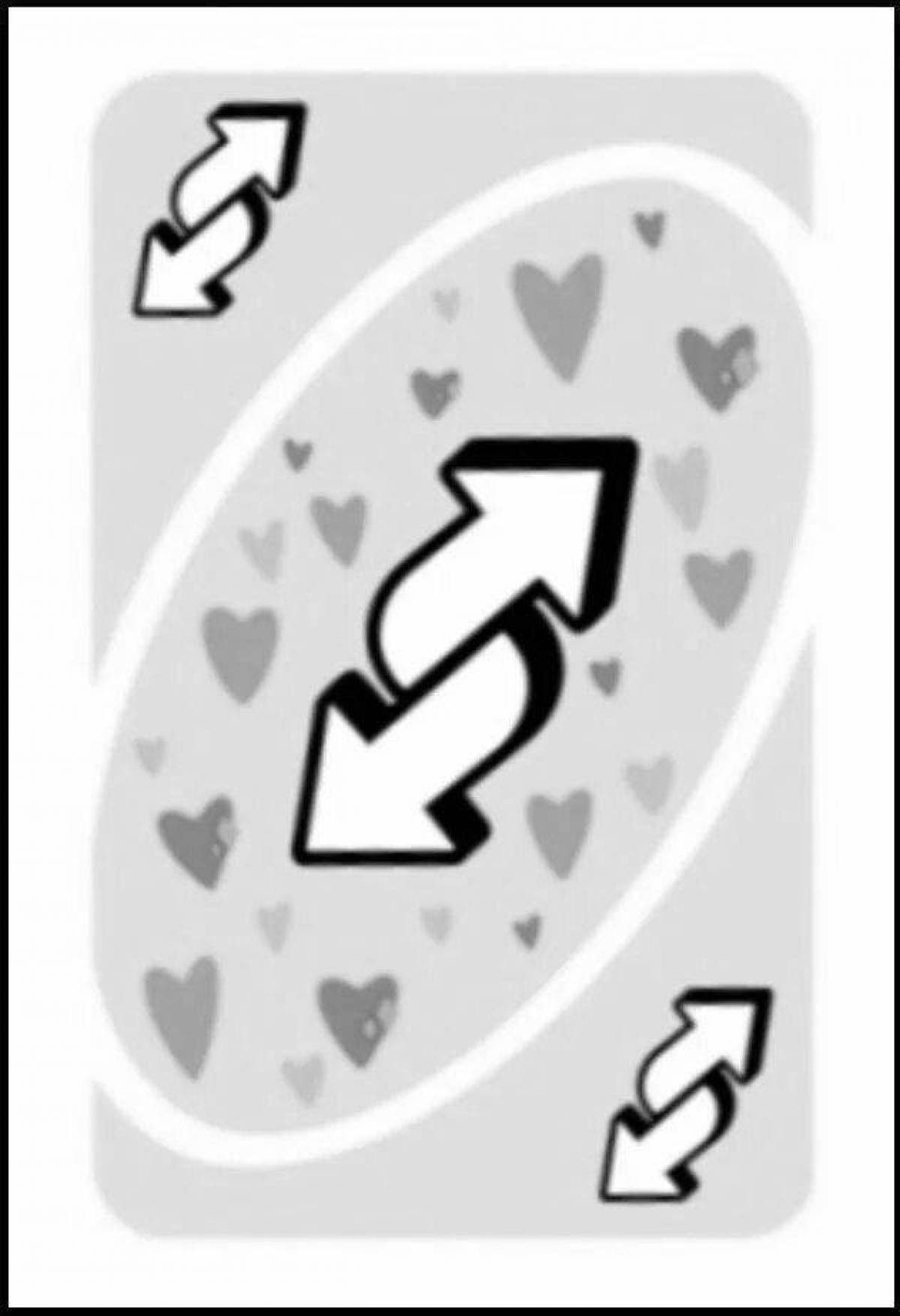 Charm uno card with hearts