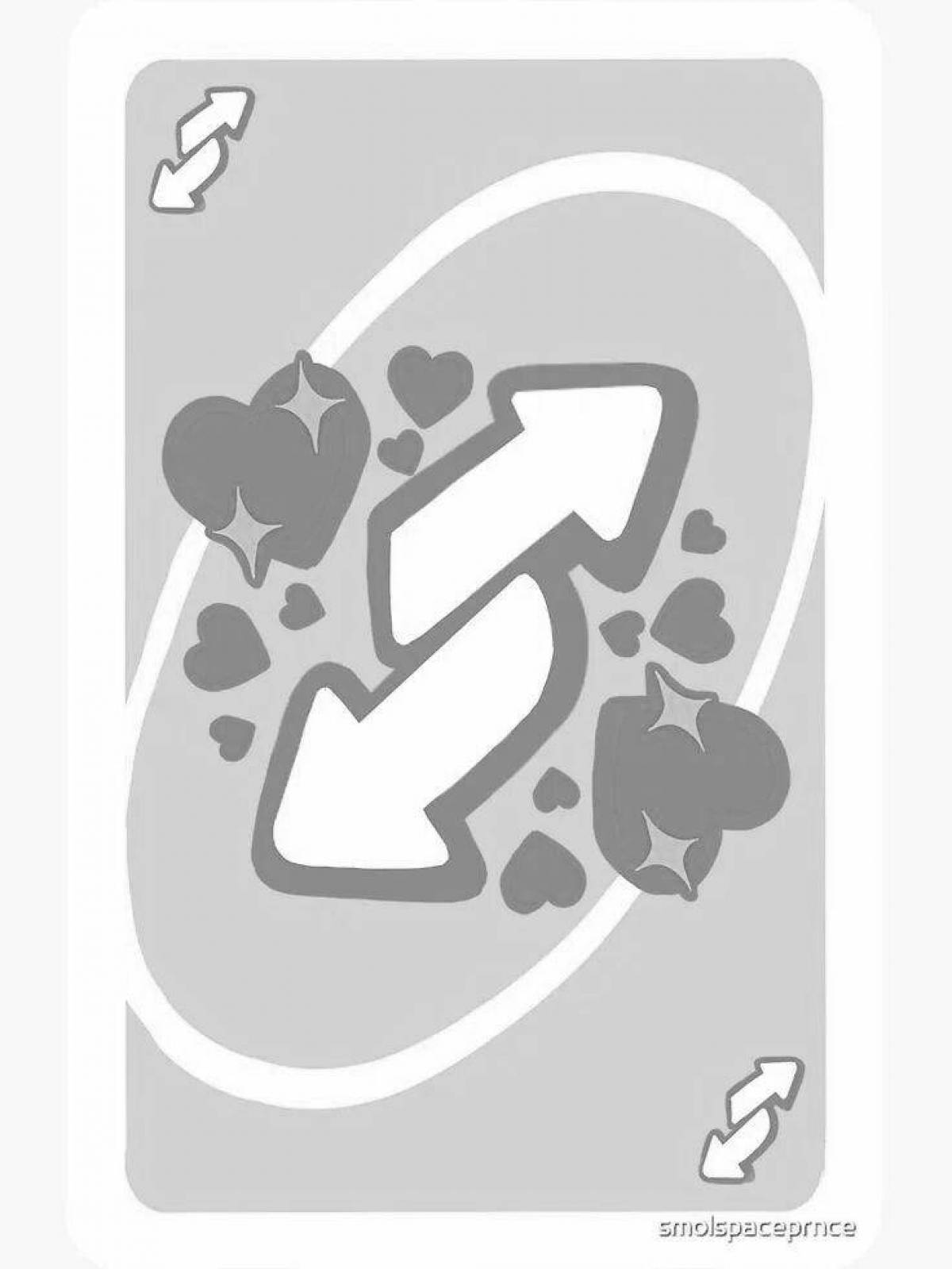 Exciting uno card with hearts