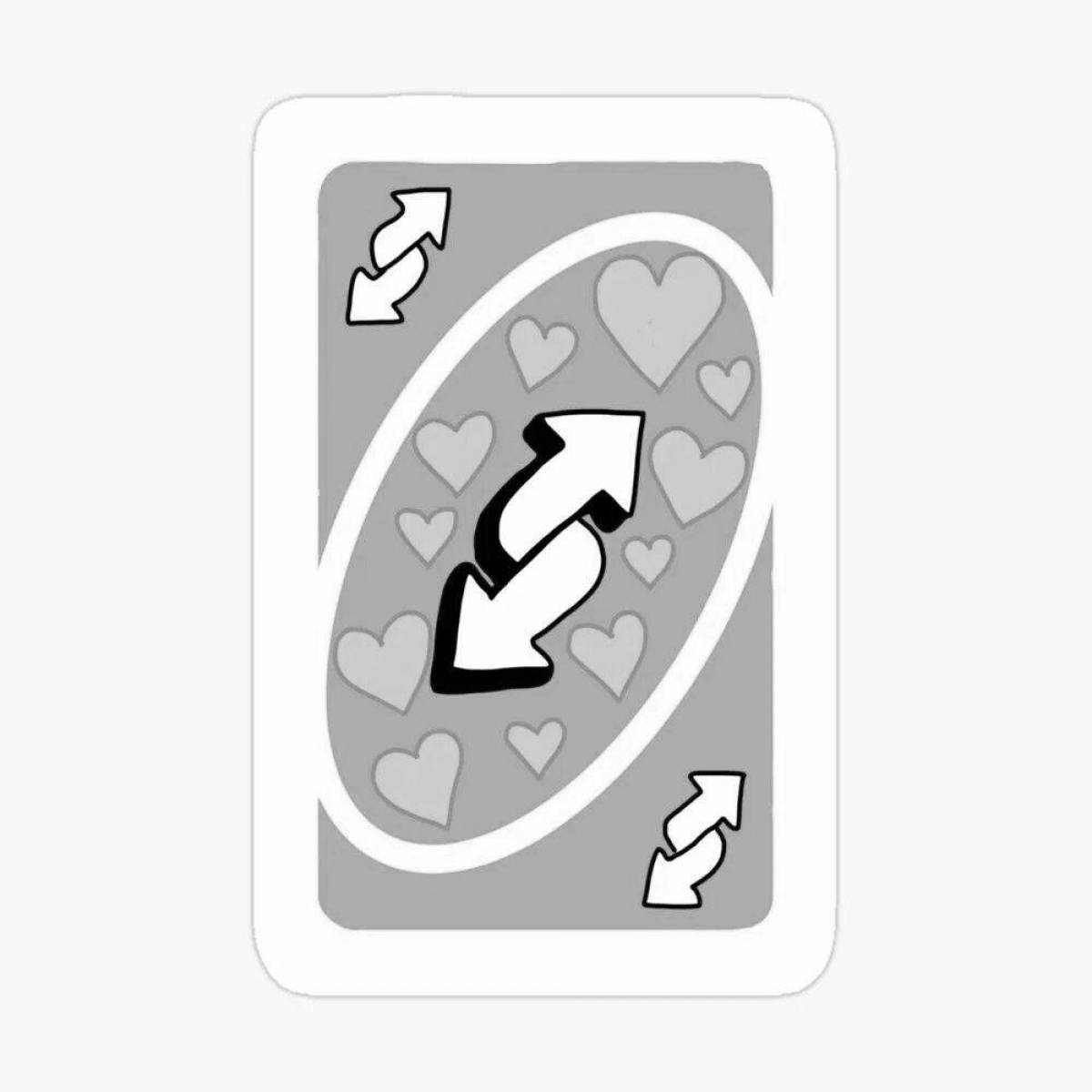 Beautiful uno card with hearts