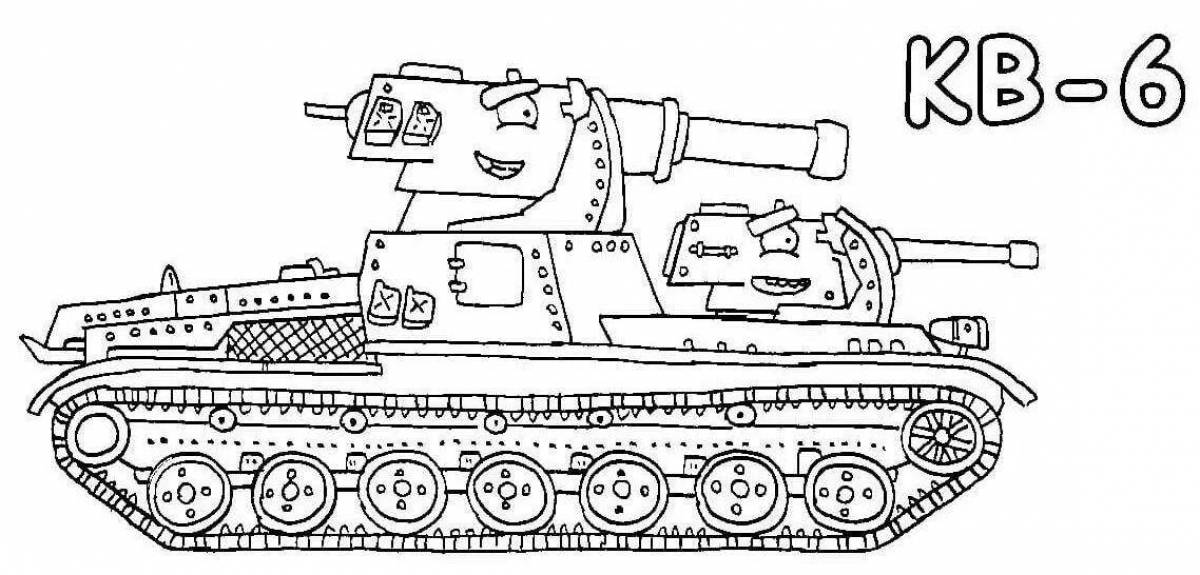 Animated tank coloring page