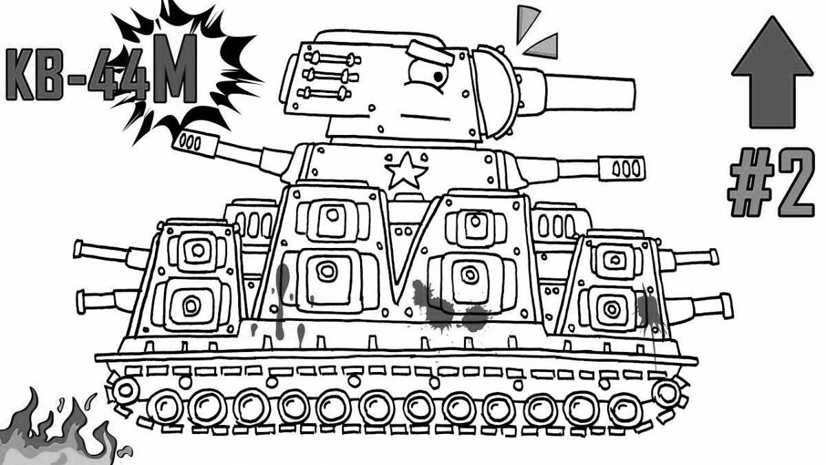 Веселая страница раскраски танков