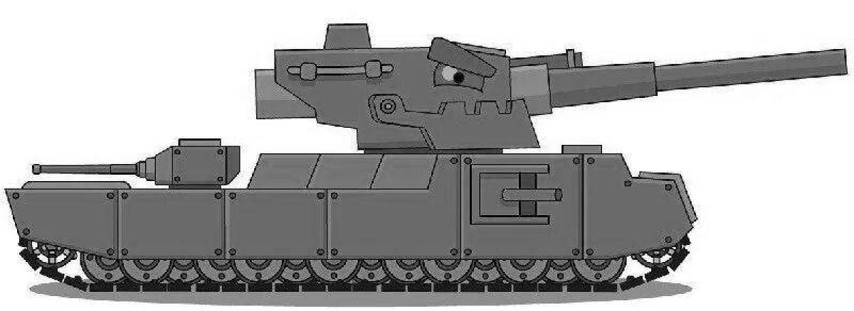 Intriguing tank coloring page