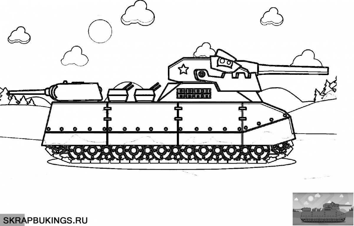 Charming tank coloring page