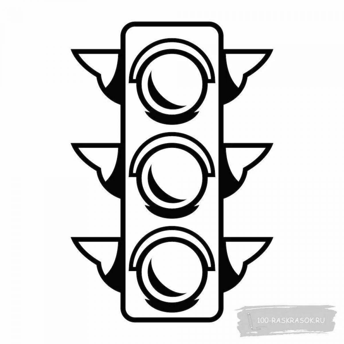 Tempting traffic light coloring page