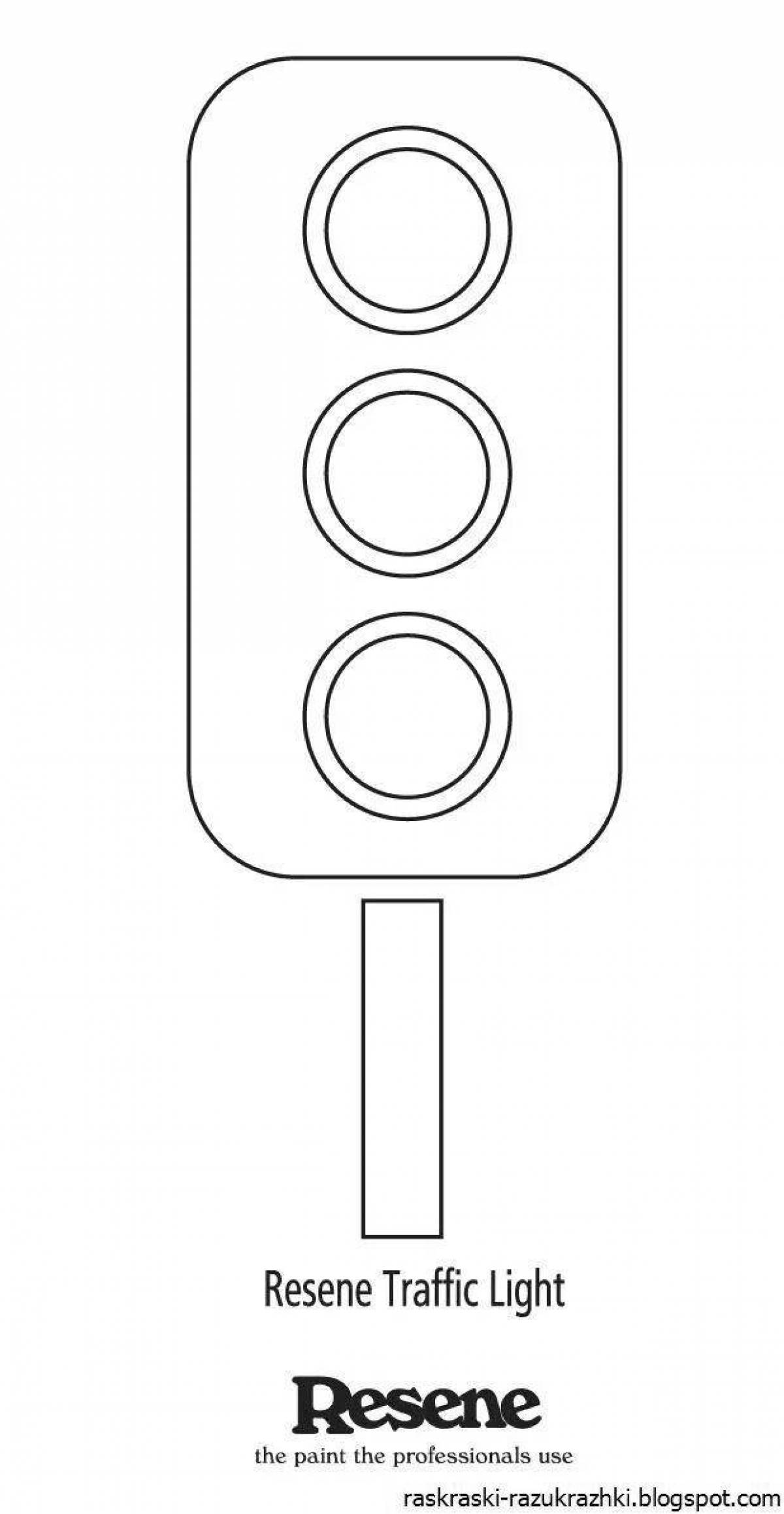 Sparkling traffic light coloring page