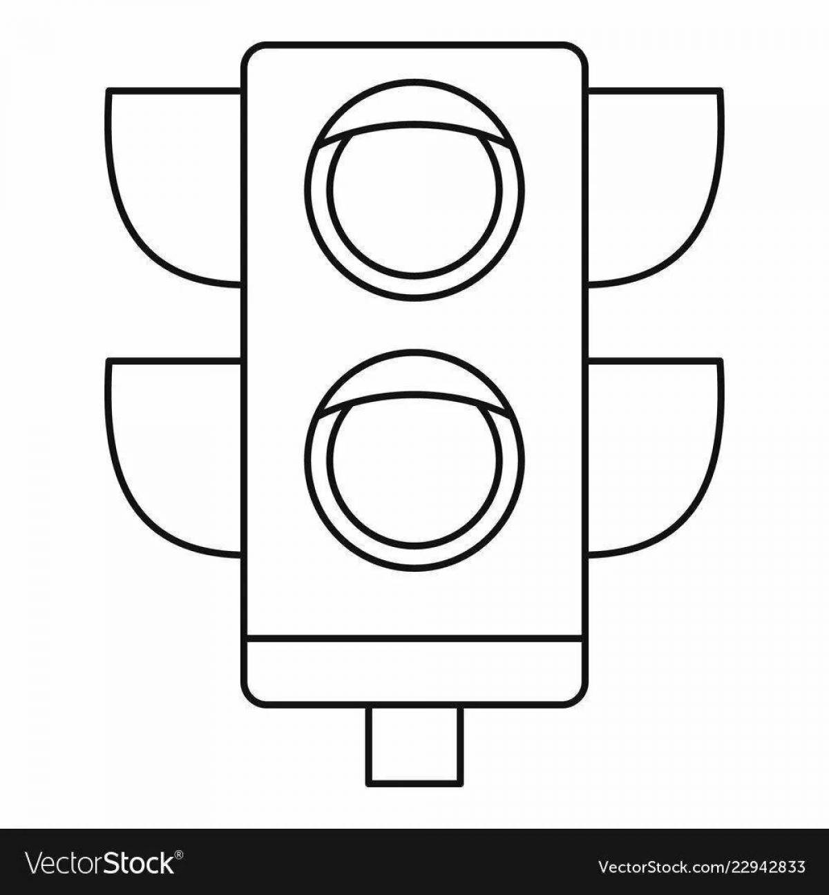Animated traffic light coloring page