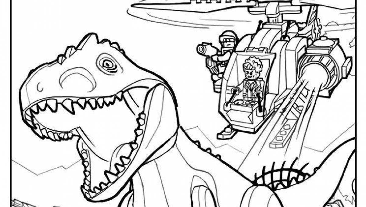 Игривая страница раскраски lego dinosaurs jurassic world