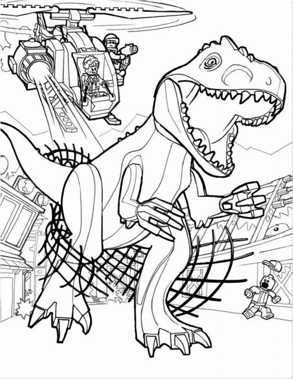 Великолепная раскраска lego dinosaurs jurassic world coloring page