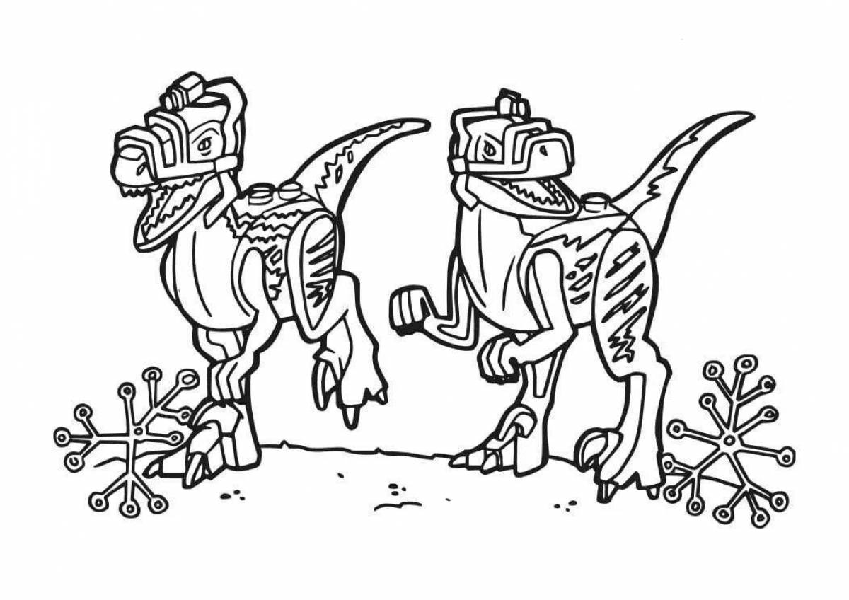 Чудесная раскраска lego dinosaurs jurassic world coloring page