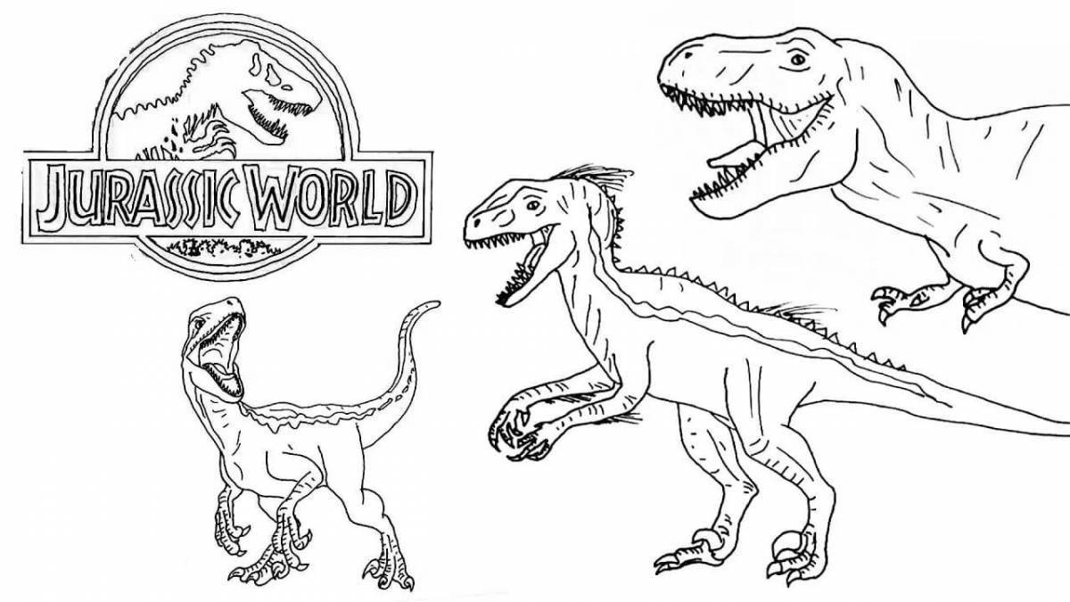 Причудливые динозавры lego jurassic world coloring page