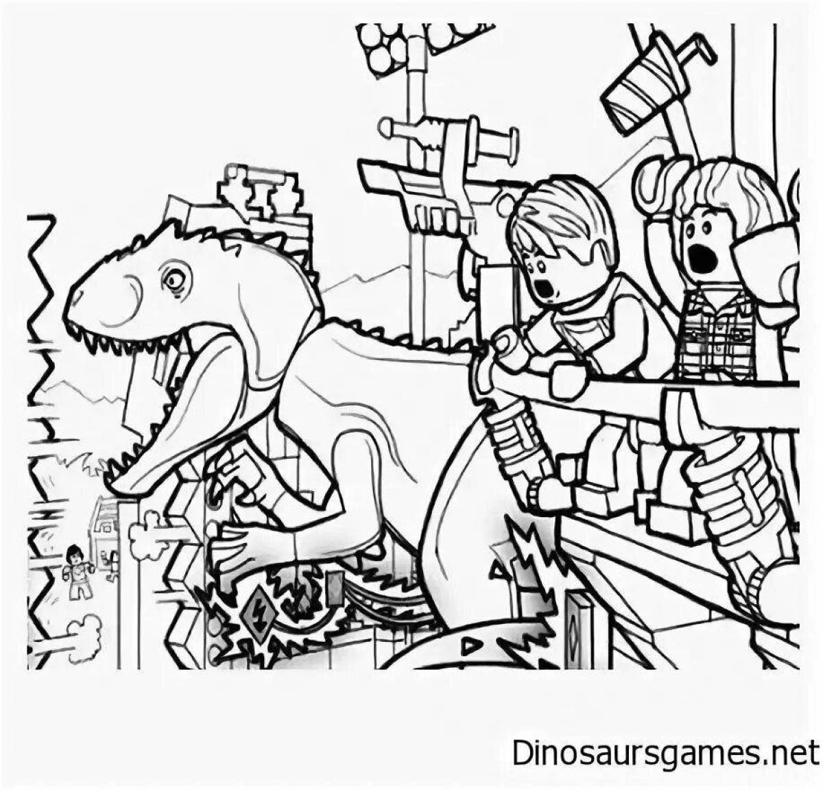 Красочные lego dinosaurs jurassic world coloring page