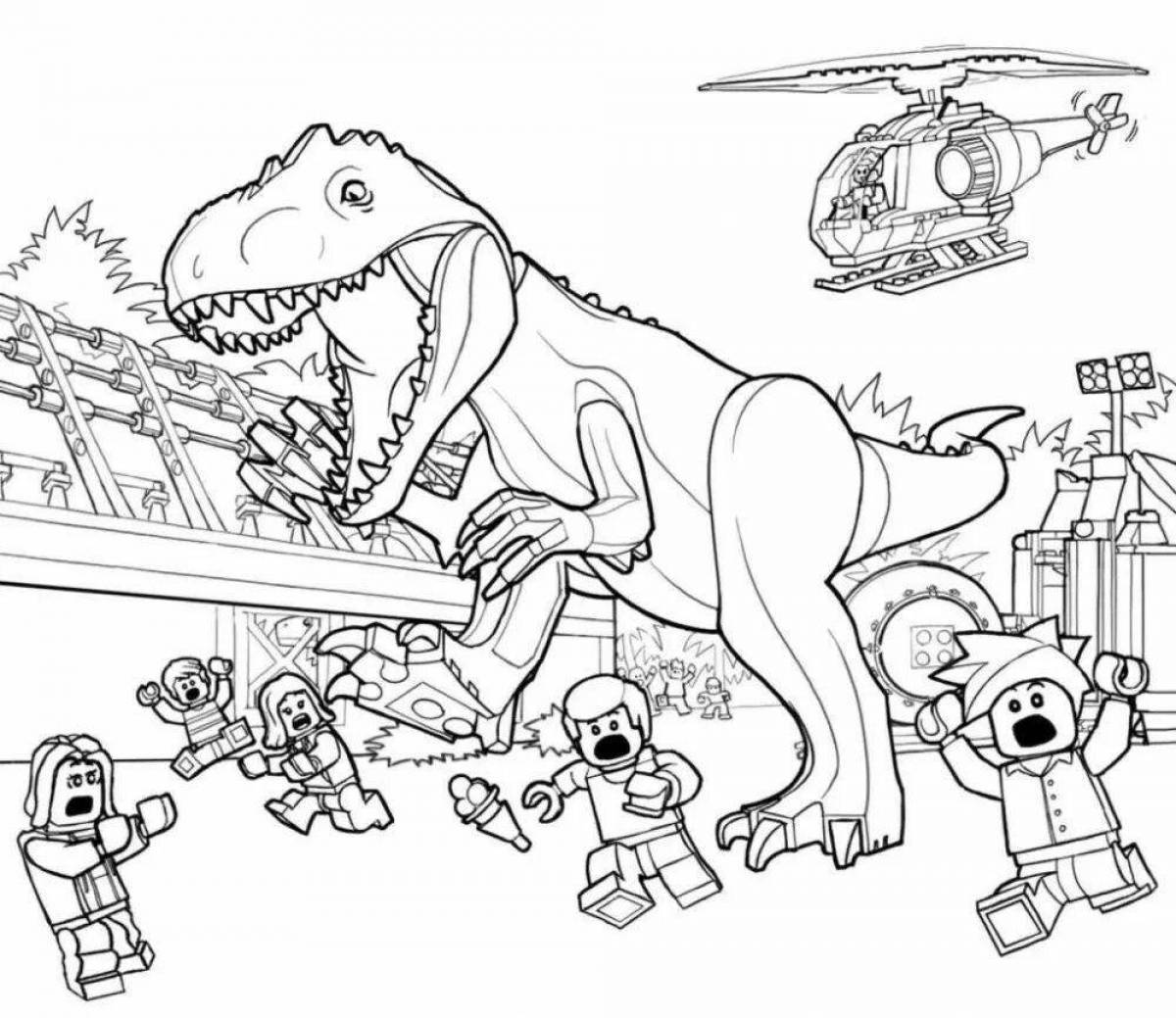 Radiant lego dinosaurs jurassic world coloring page
