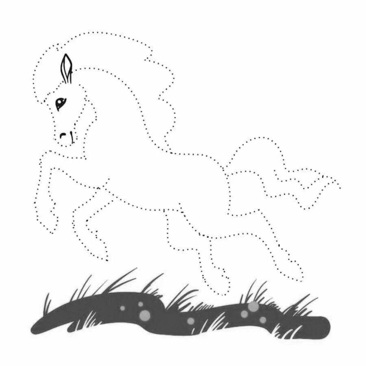 Photo Coloring page the magnificent humpbacked horse