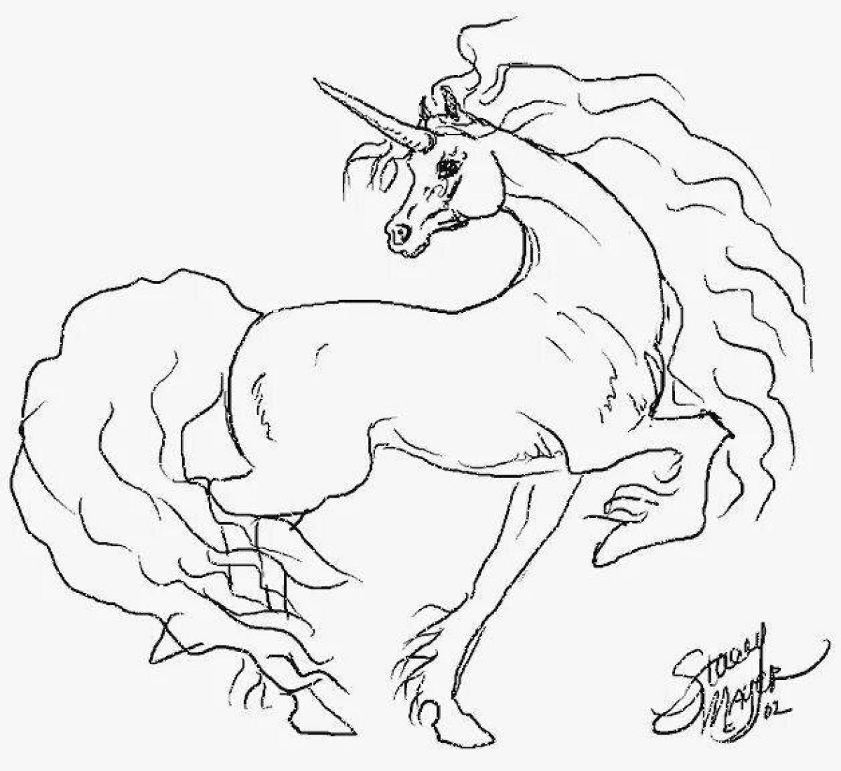Coloring page happy little humpbacked horse