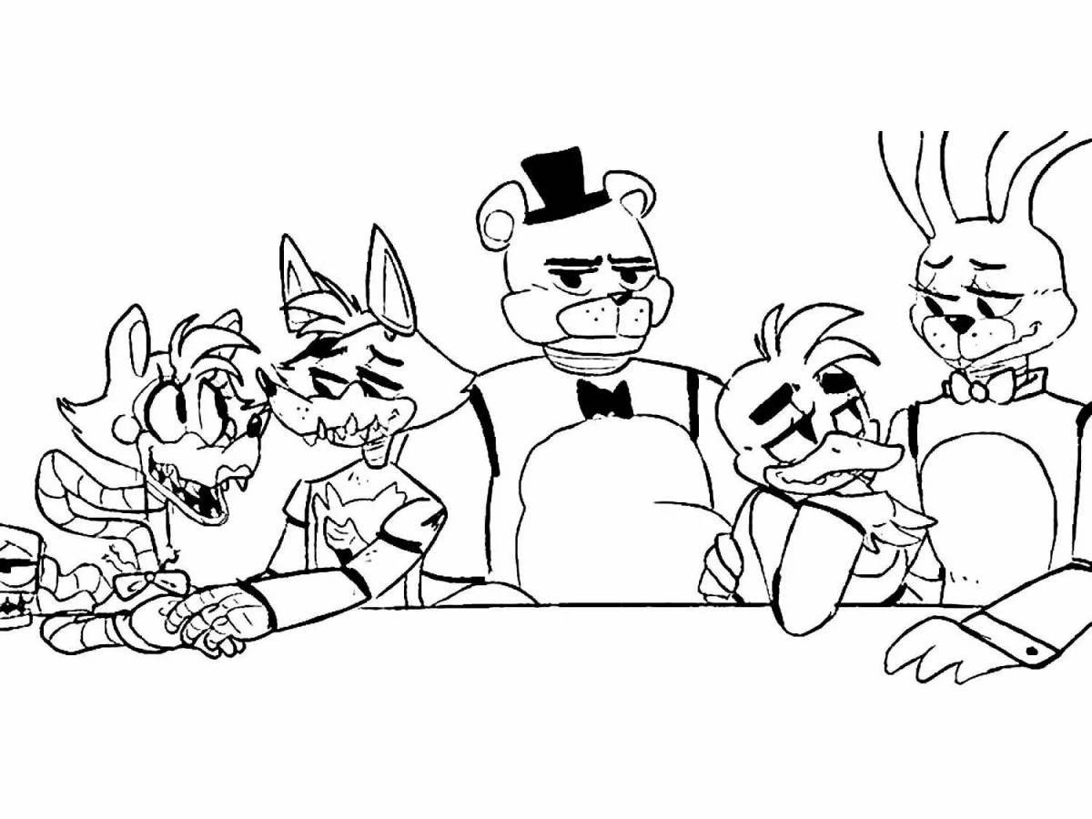 Fun five nights at freddy's coloring page