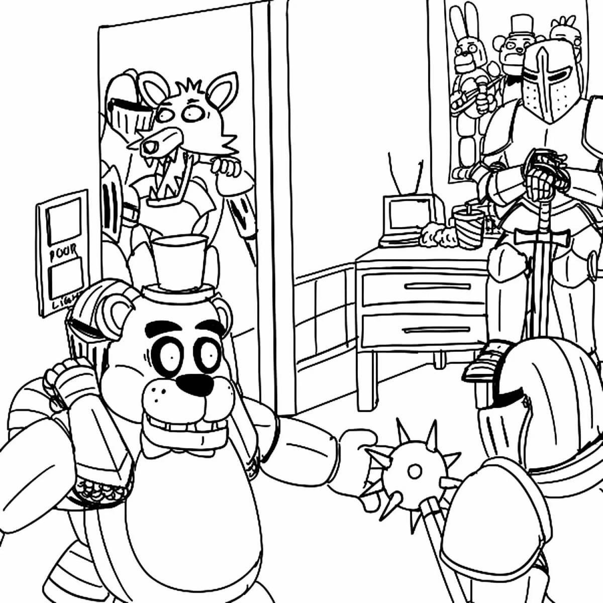 Engaging five nights at freddy's coloring page