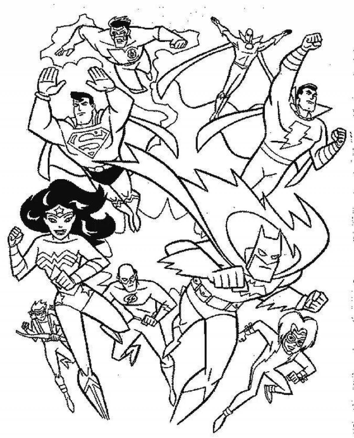 Deluxe coloring super heroes whole team