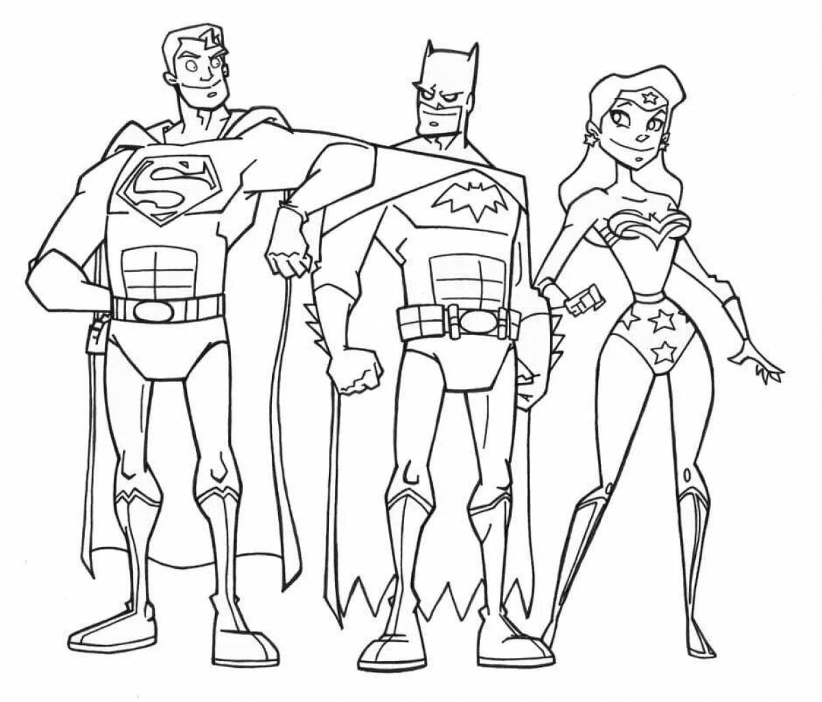 Dazzling coloring pages superheroes whole team