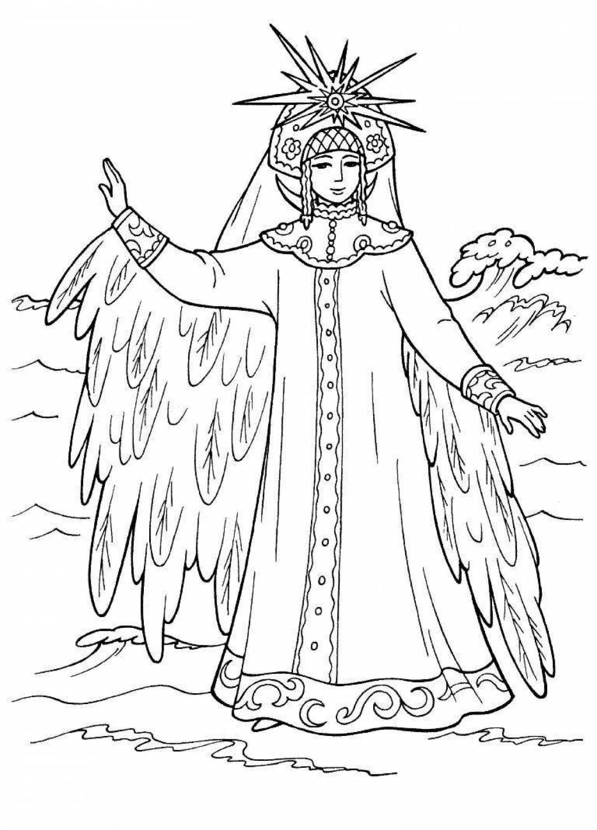 Причудливая раскраска к сказке о царе салтане