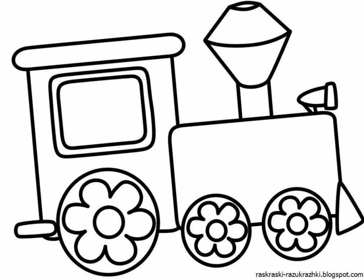 Coloring page funny steam locomotive