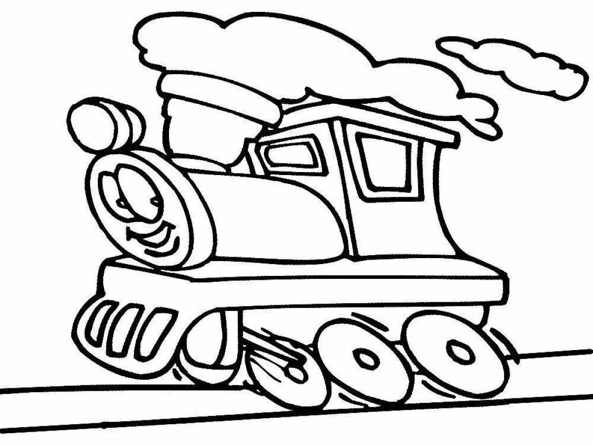 Fun coloring of a steam locomotive