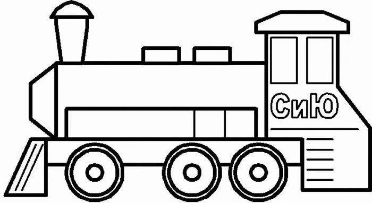 Cute steam locomotive coloring page
