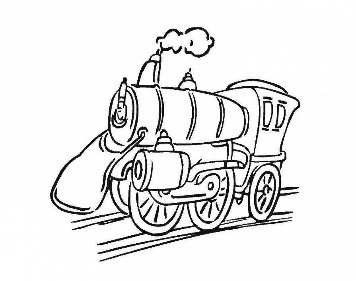 Coloring big steam locomotive