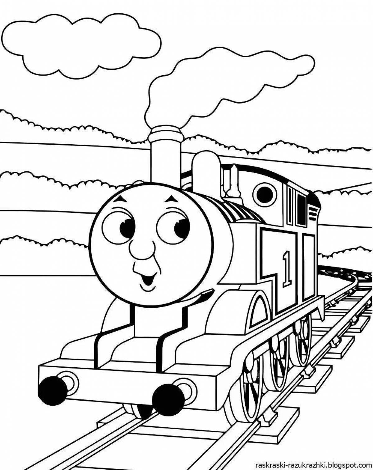 Coloring page elegant steam locomotive