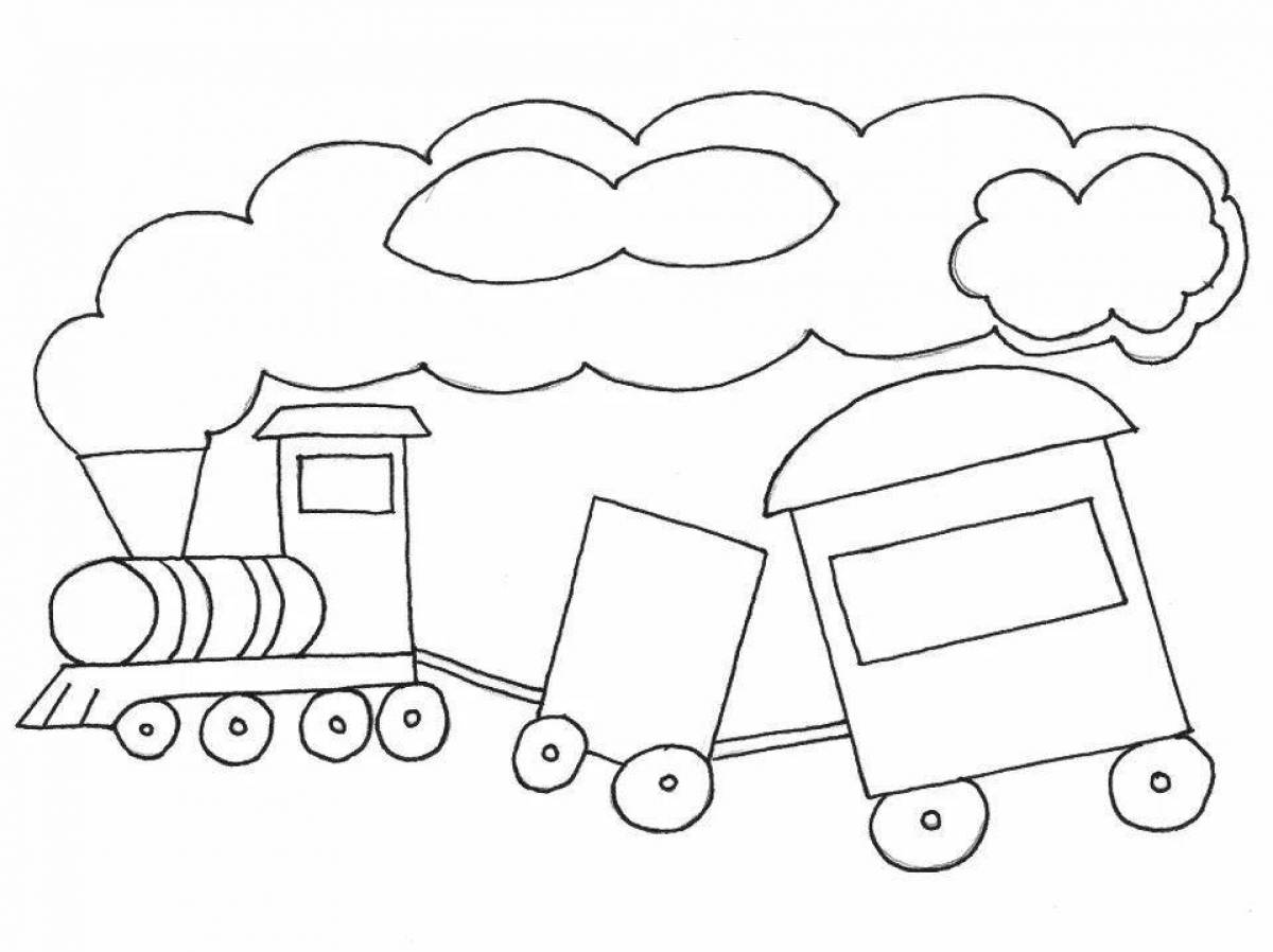 Cute engine coloring page