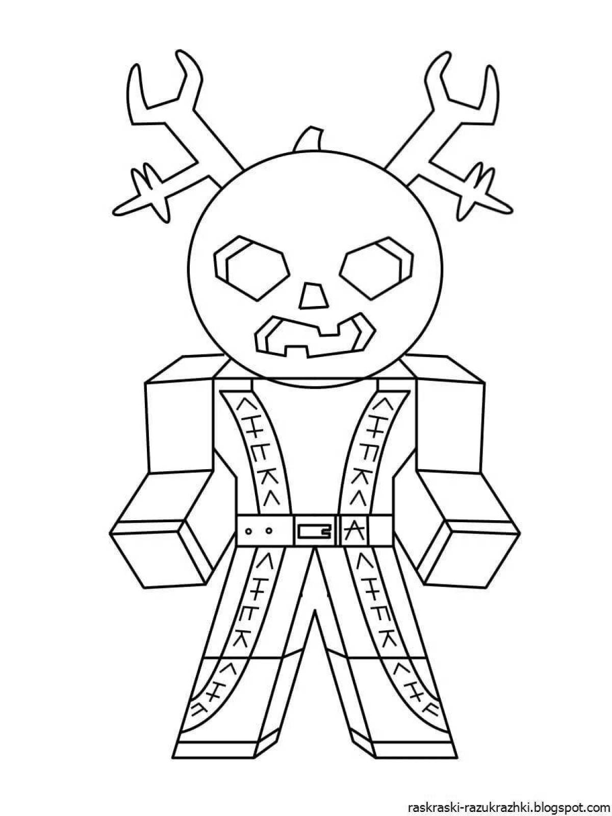 Detailed roblox coloring page