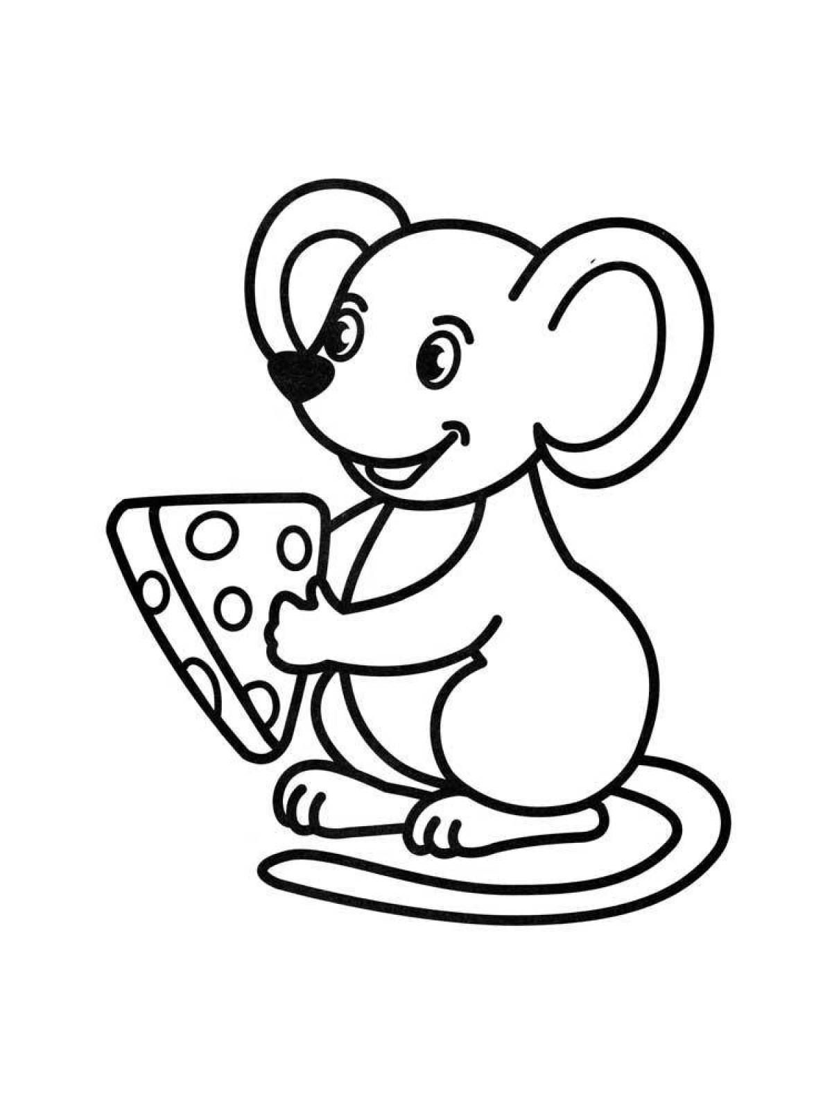Очаровательная раскраска мышь для детей 3-4 лет
