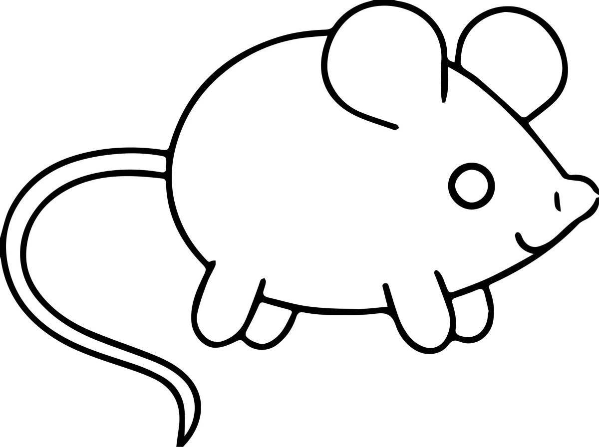 Веселая раскраска с мышью для детей 3-4 лет