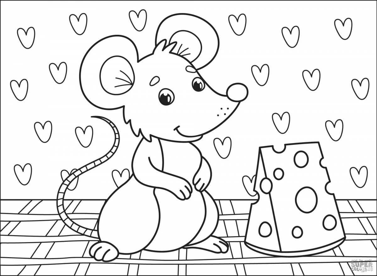 Креативная раскраска с мышью для детей 3-4 лет