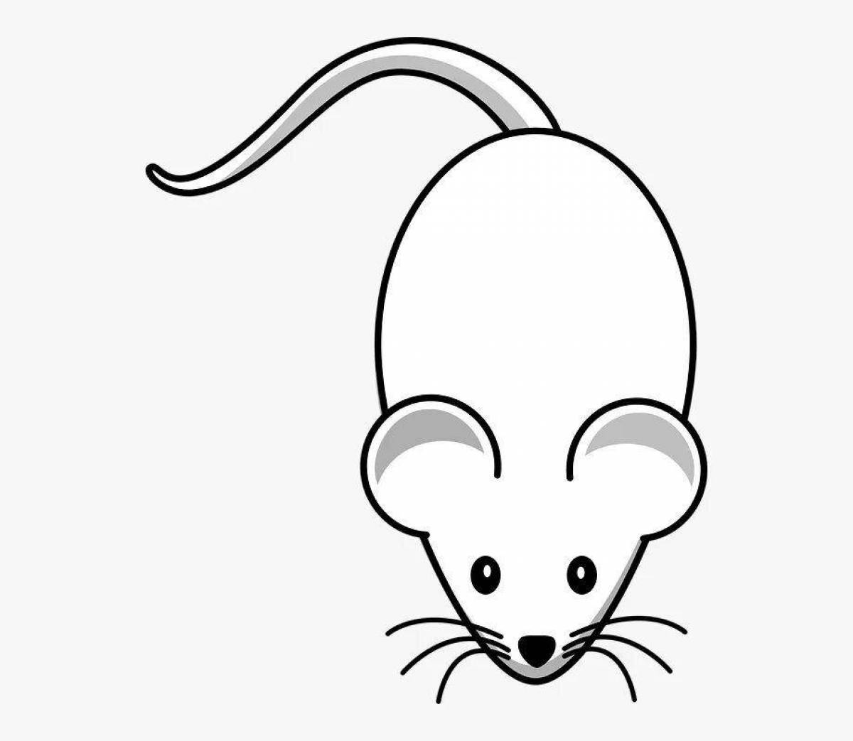 Color-crazy mouse coloring page for 3-4 year olds