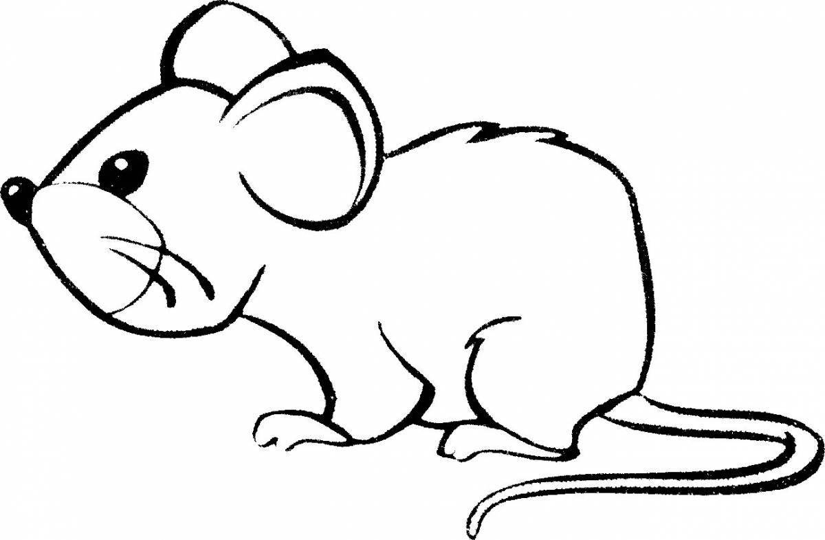 Color-frenzy mouse coloring page for 3-4 year olds