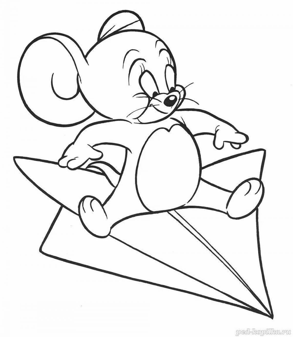 Colour-loving mouse-coloring book for children 3-4 years old